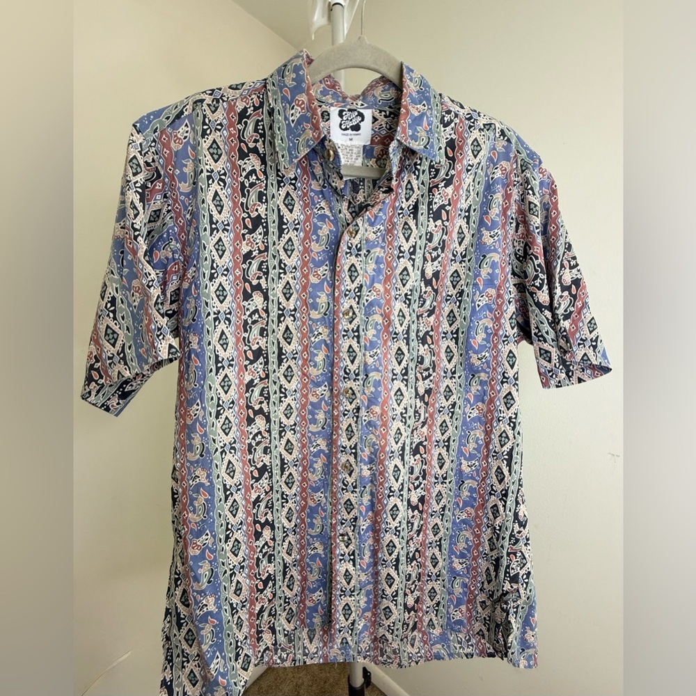 Vintage authentic Hilo Hattie old school classic  Hawaiian shirt 100%Cotton med